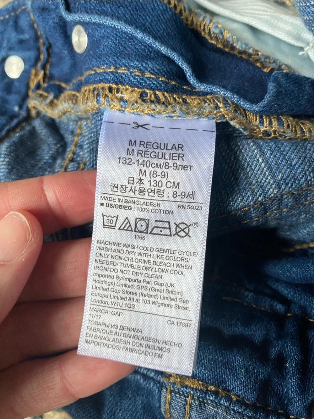 GAP Kids Denim Blue Overalls with Contrast Stitching